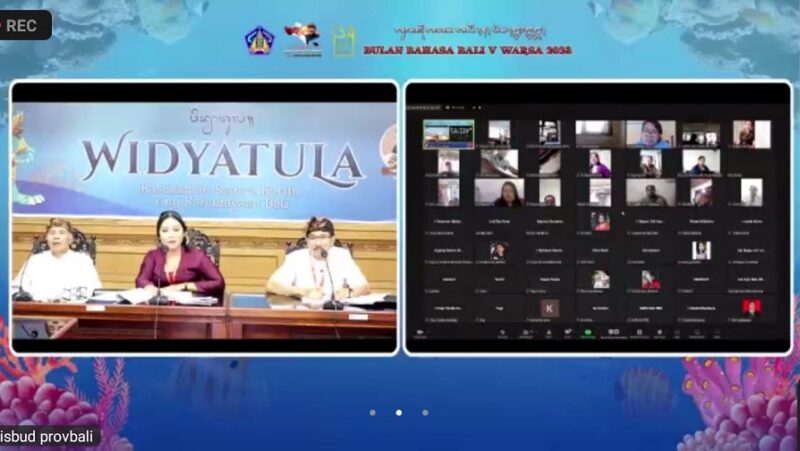 Widyatula Bulan Bahasa Bali V Tahun 2023, Senin (6/2/2023) yang berlangsung secara luring dan daring.